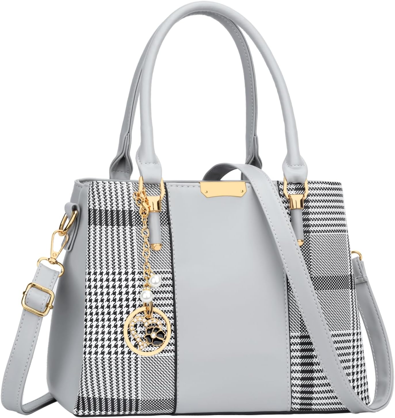KKXIU 3 Zippered Compartments Handbags for Women - Stylish Satchel
