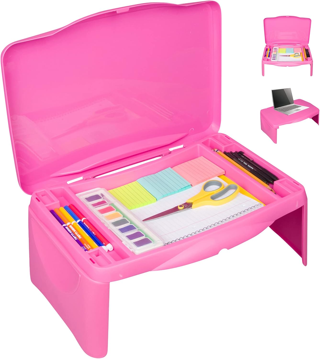 Portable Pink Lap Desk - Versatile Work & Play Tray