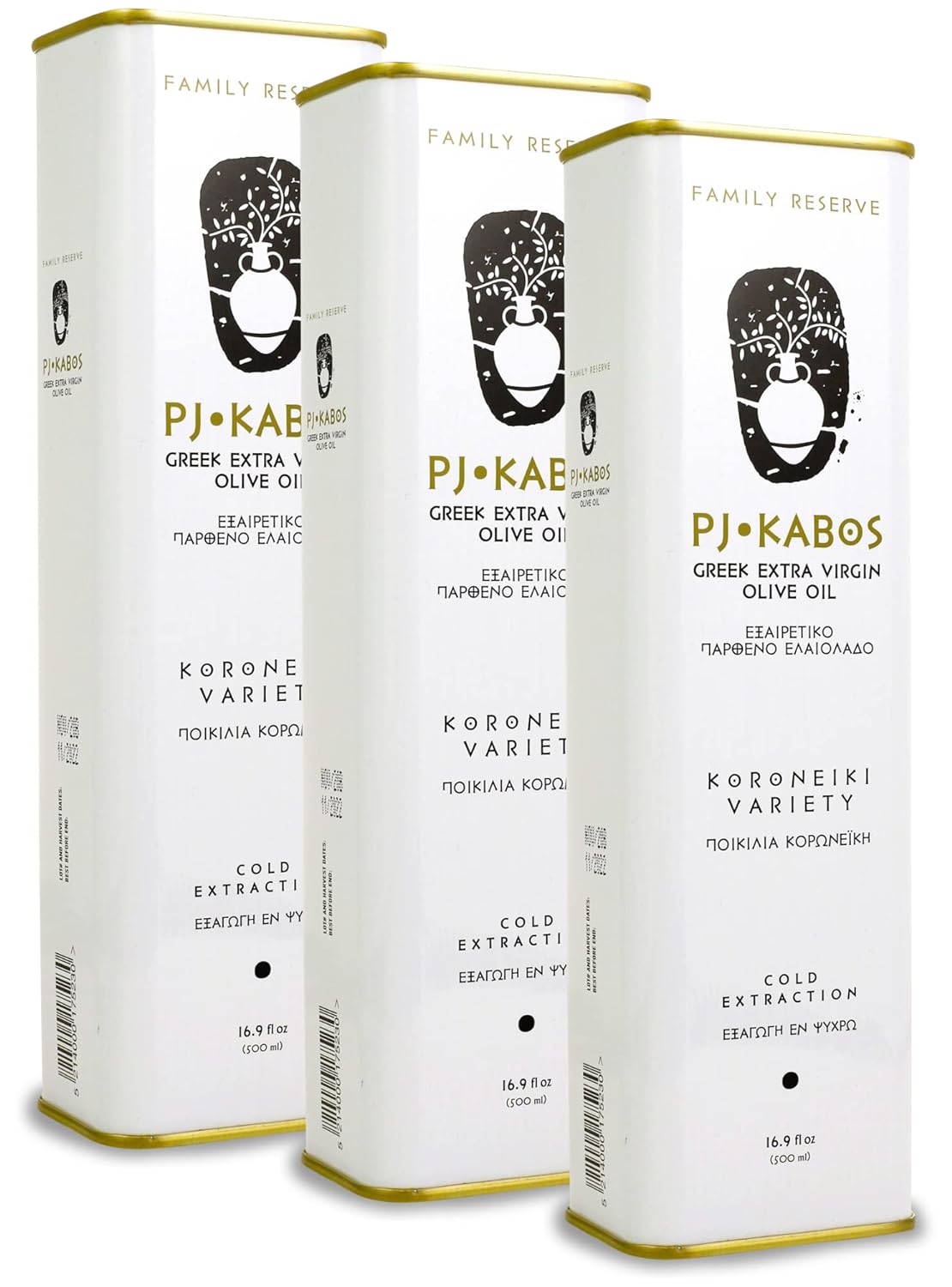 Premium Greek Extra Virgin Olive Oil - 2024/25 Harvest, 3-Pack