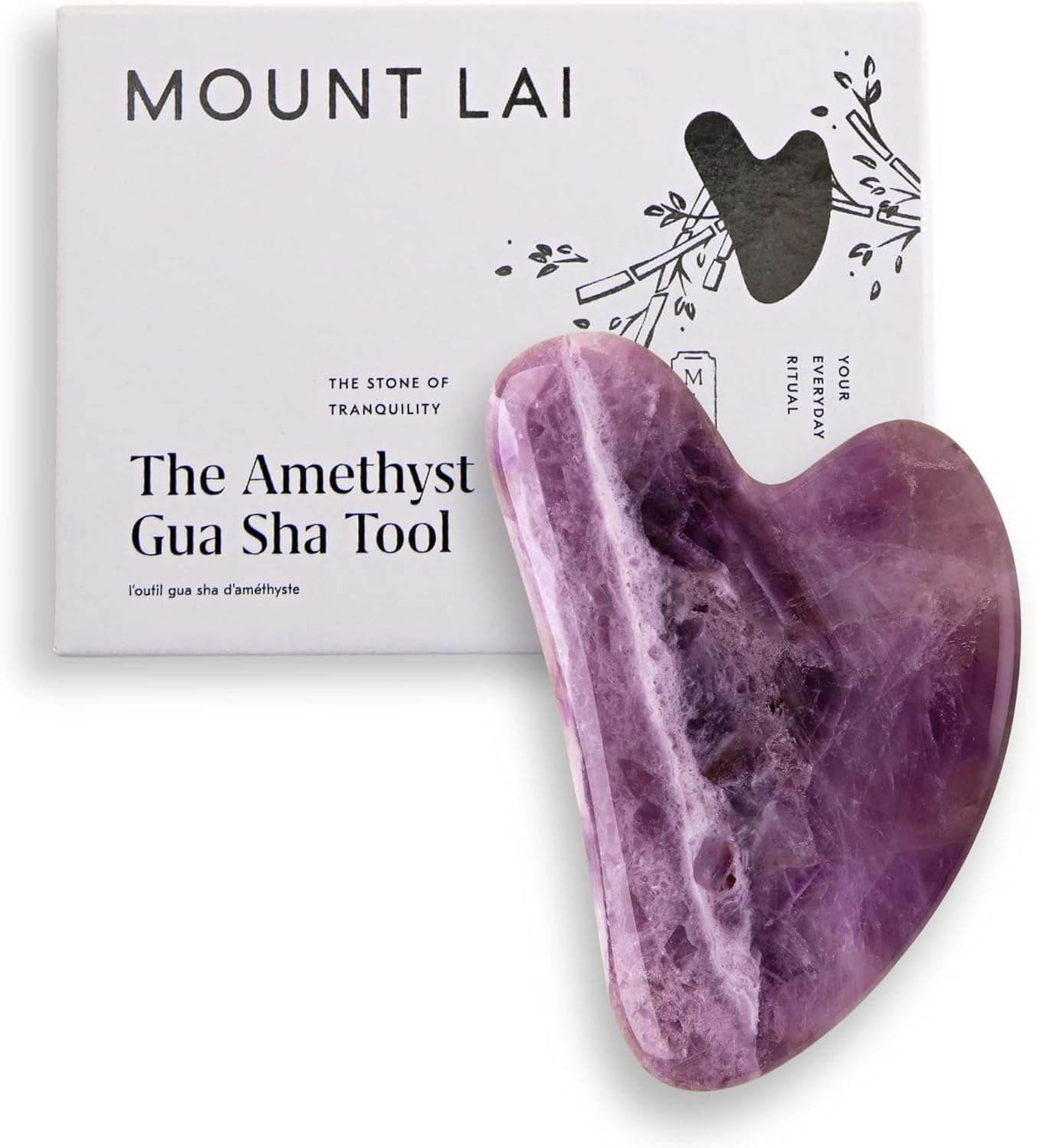 Amethyst Gua Sha Facial Tool for Lymphatic Drainage & Radiance