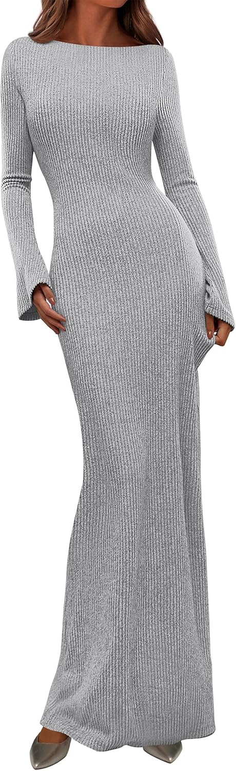PRETTYGARDEN Women's Fall Fashion Long Sleeve Maxi Dress