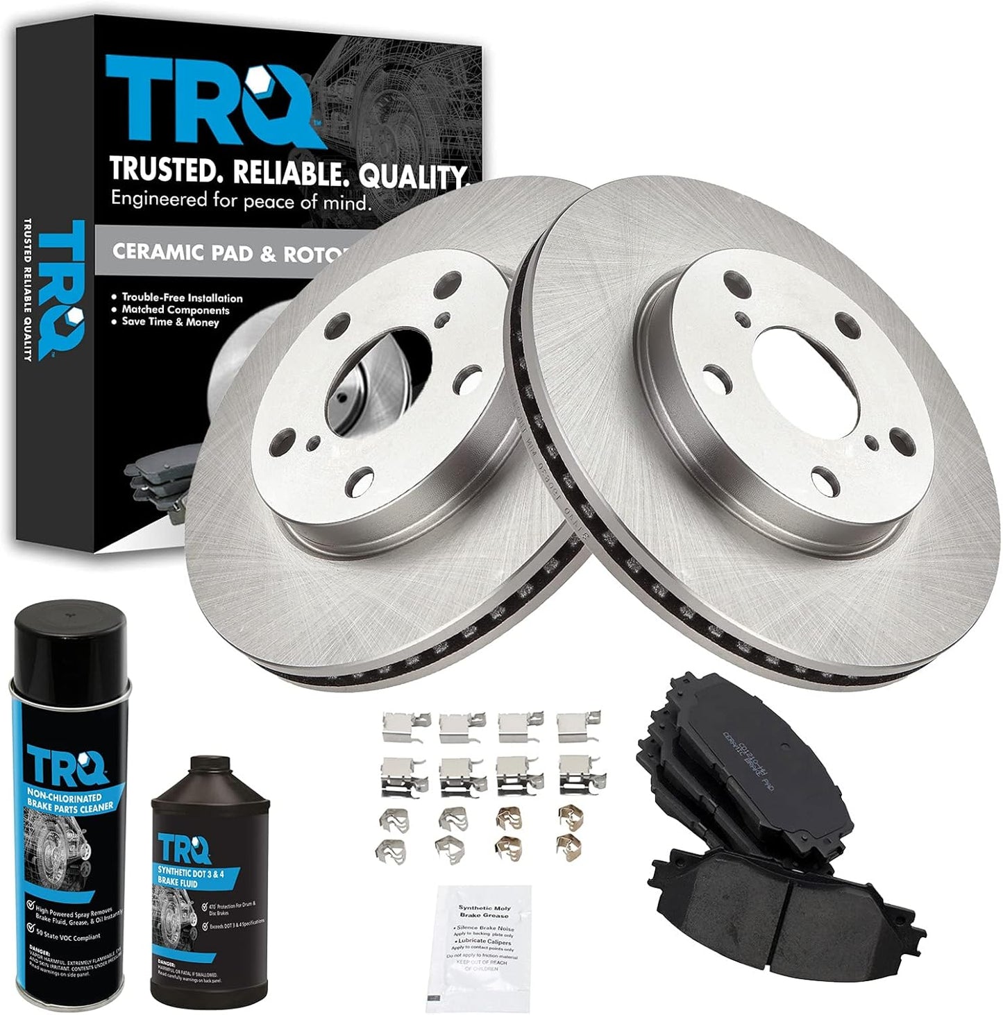 TRQ Front Brake Pad & Rotor Kit for Lexus, Scion, Toyota Vehicles