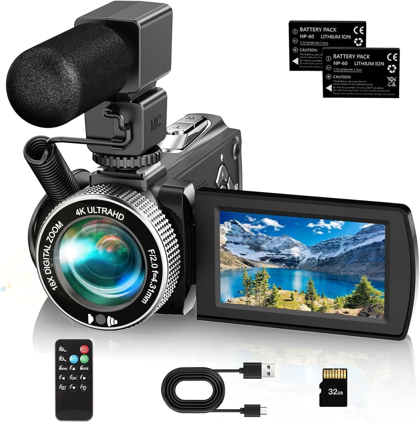 4K Video Camera Camcorder with 48MP for Stunning Vlogs