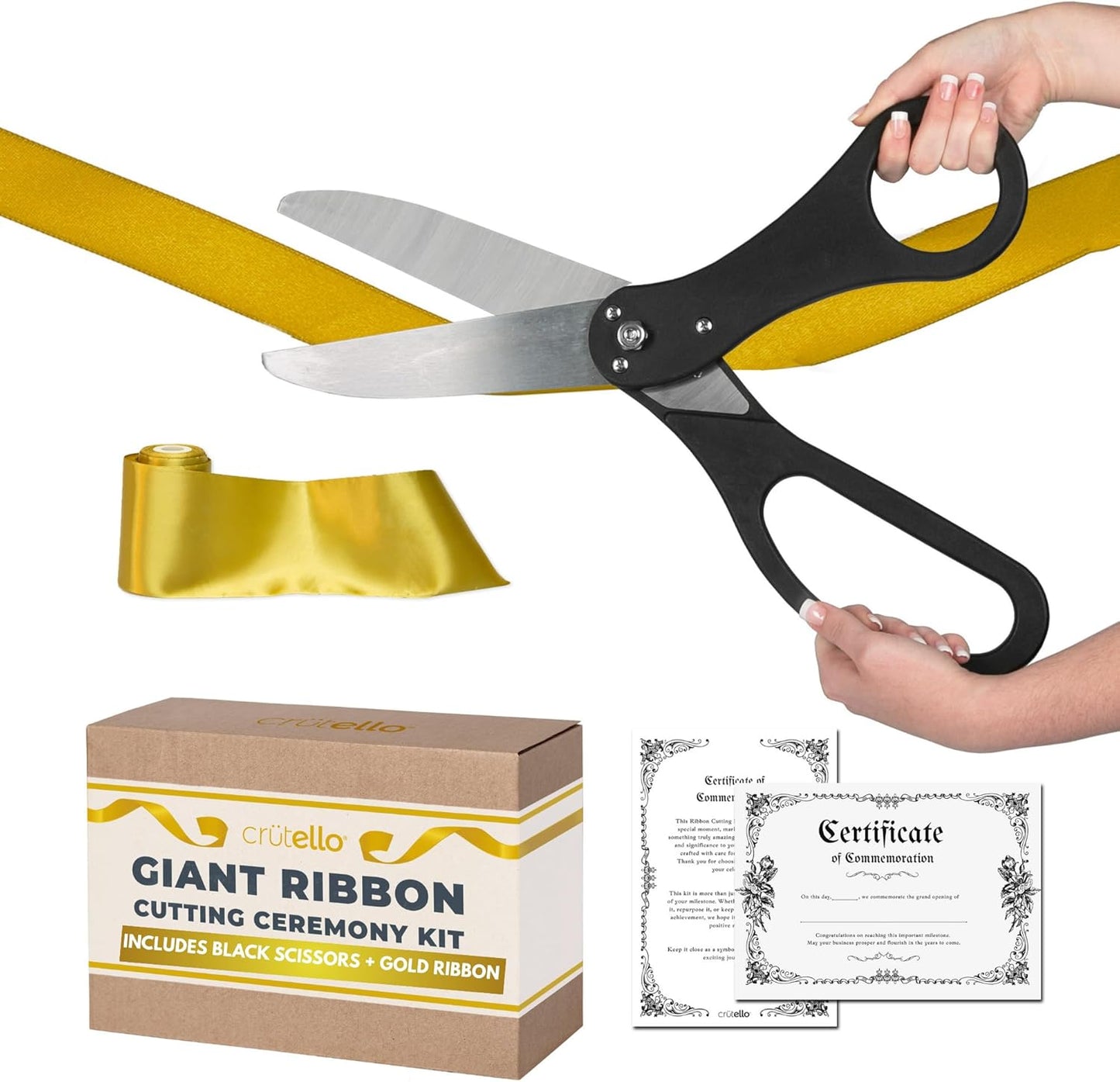 Crutello Giant Ribbon Cutting Ceremony Kit with 20in Scissors
