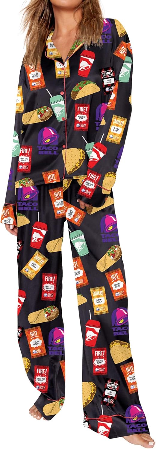 Comfortable Pajamas for Women Set with Funny Satin PJs
