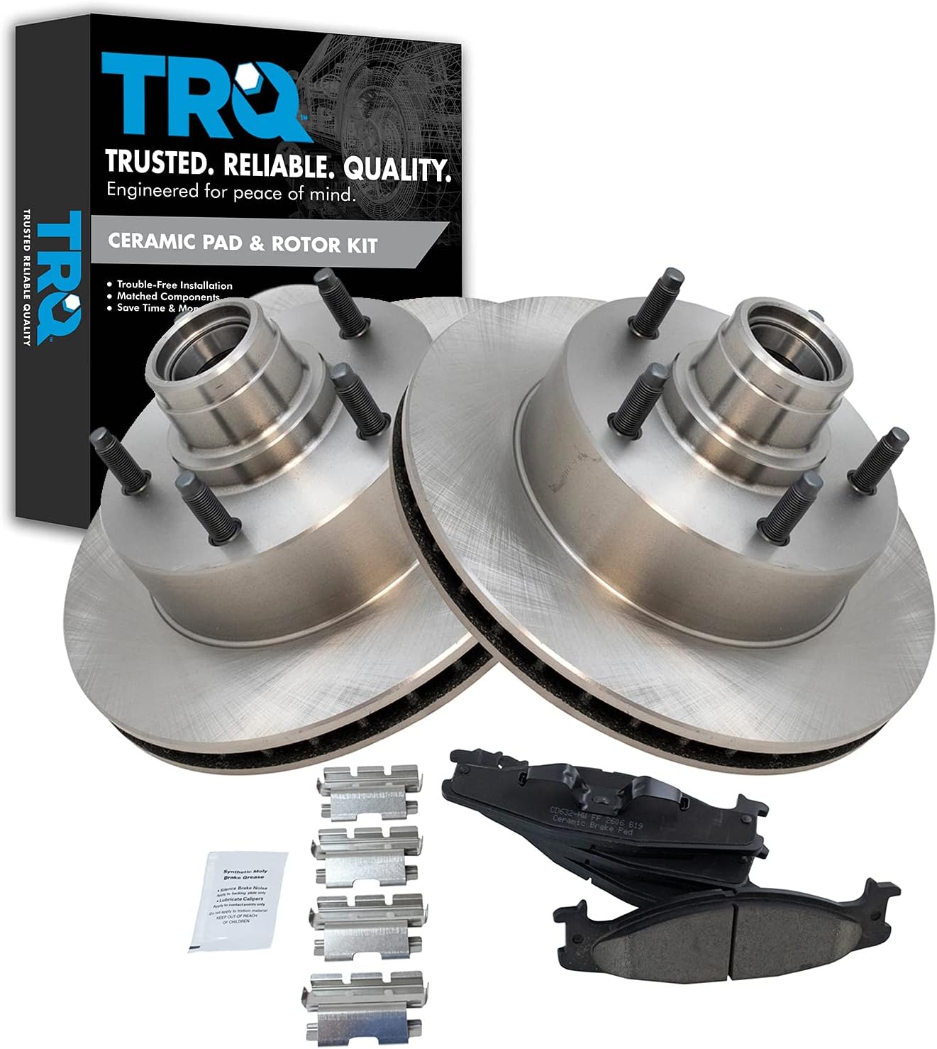 TRQ Front Brake Pad & Rotor Kit for Ford E-150 and F-150