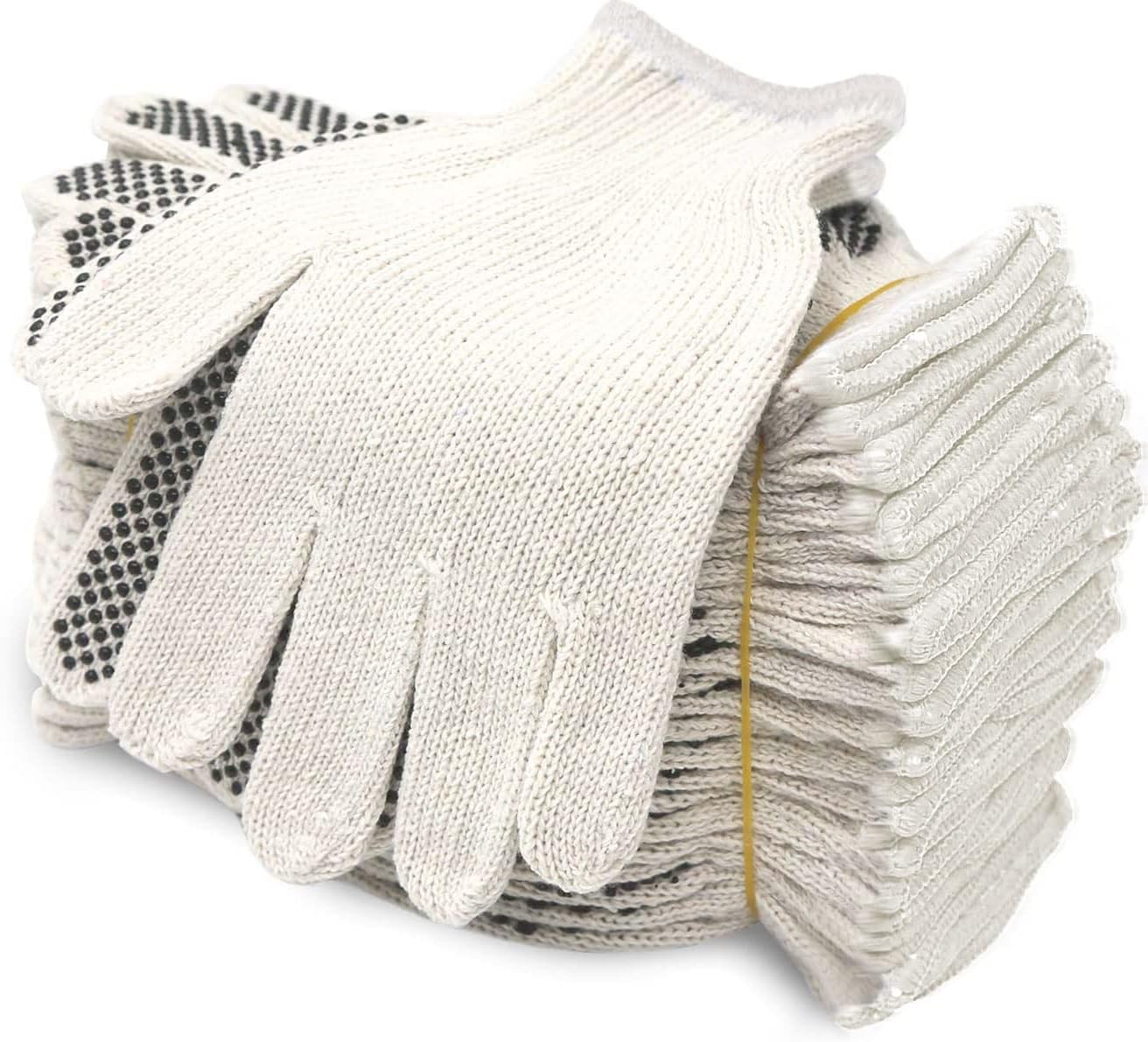 Work Gloves for Safety & Grip, 12 Pairs, L Size