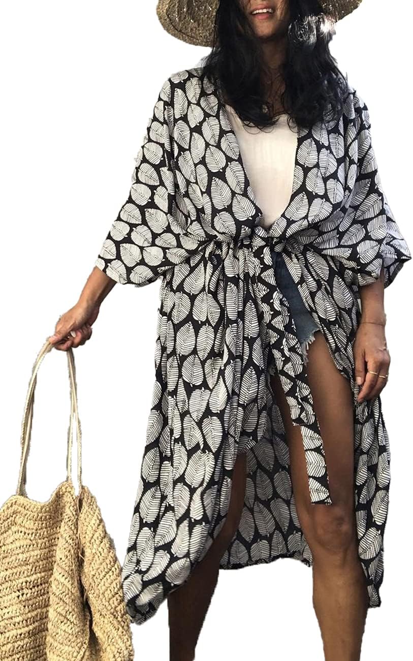 Stylish Tie Dye Open Front Long Kimono Cover Up for Women