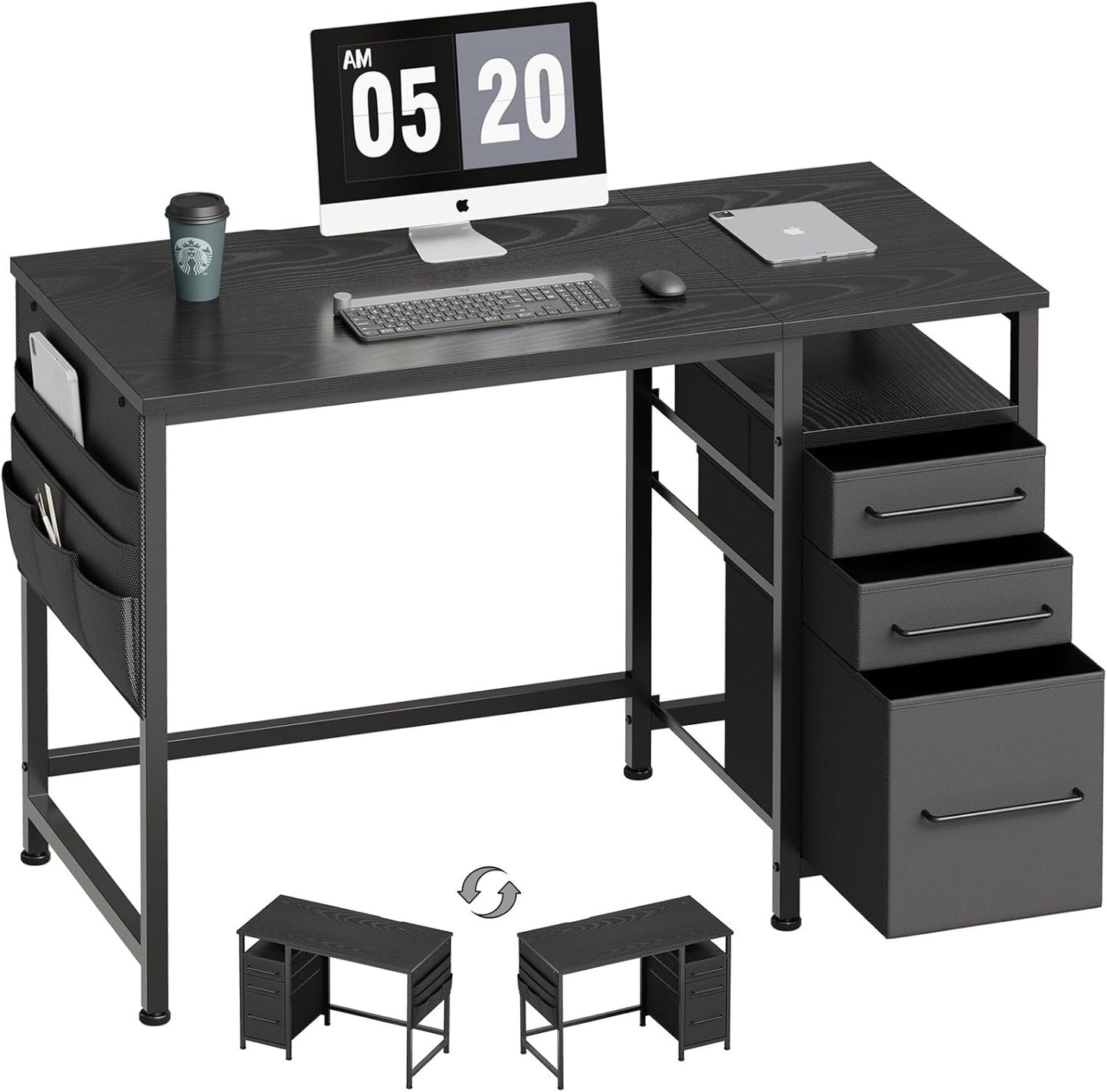 Maihail Small Desk with Drawers for Efficient Workspace Organization