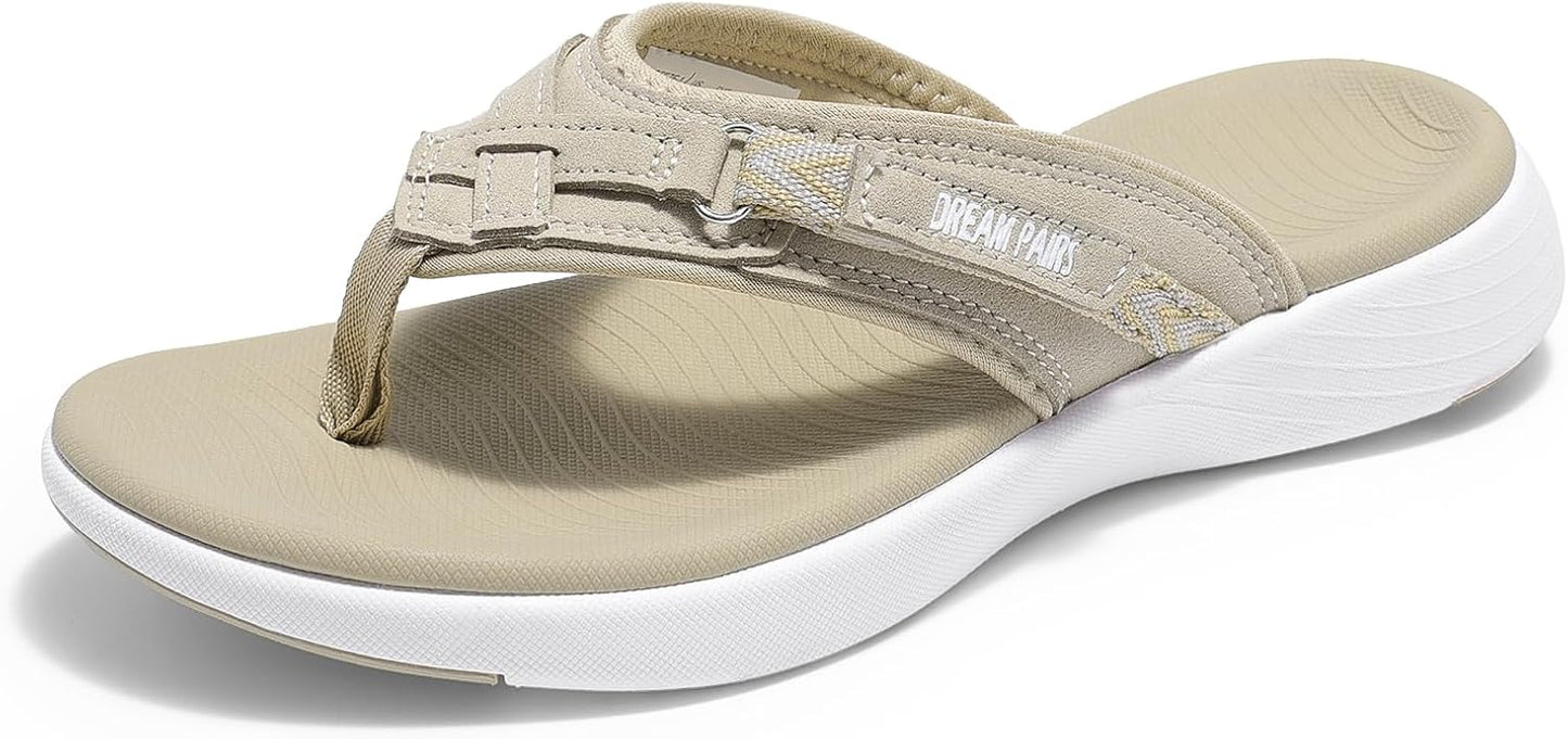 DREAM PAIRS Women's Comfortable Arch Support Flip Flops Sandals