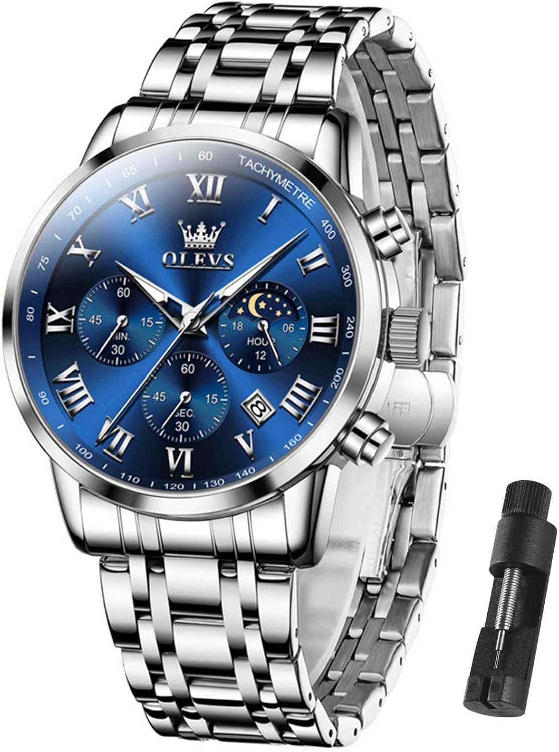 OLEVS Men's Chronograph Watch - Water Resistant & Luminous - Timeless Style