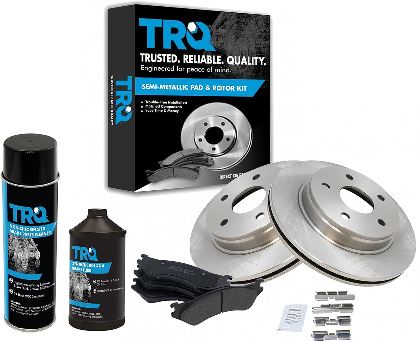 TRQ Front Brake Pad & Rotor Kit for Dodge Durango & Ram 1500