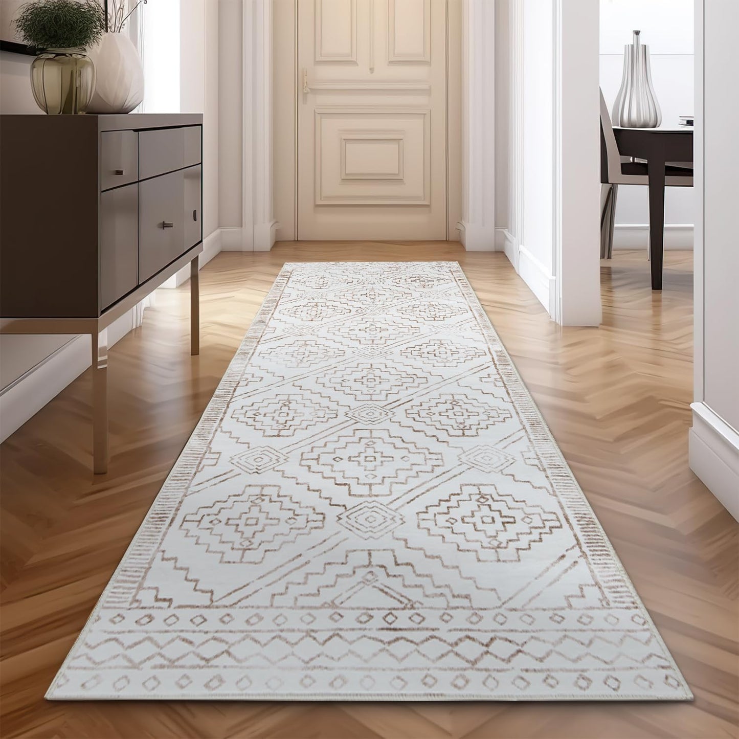 jinchan Hallway Runner Rug 2x8 - Modern Geometric Design
