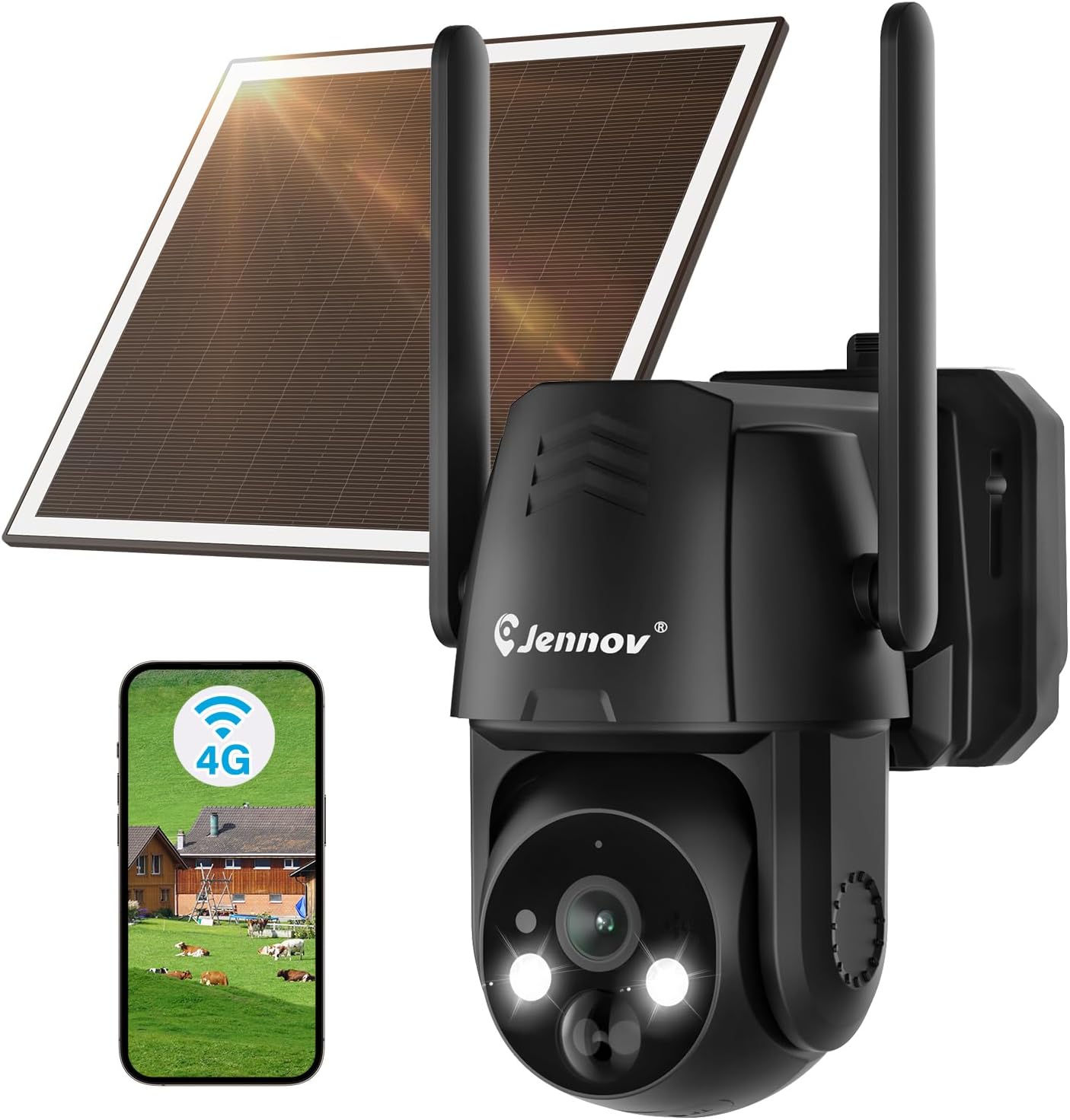 4G Solar Security Cam: Color Night Vision