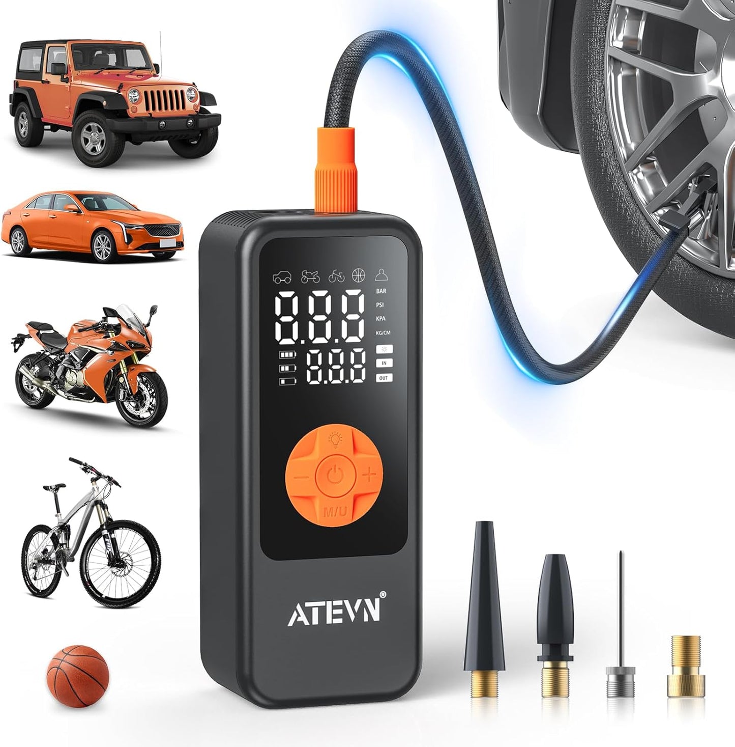 Cordless Smart Tire Inflator - Portable & Powerful 80W Pump