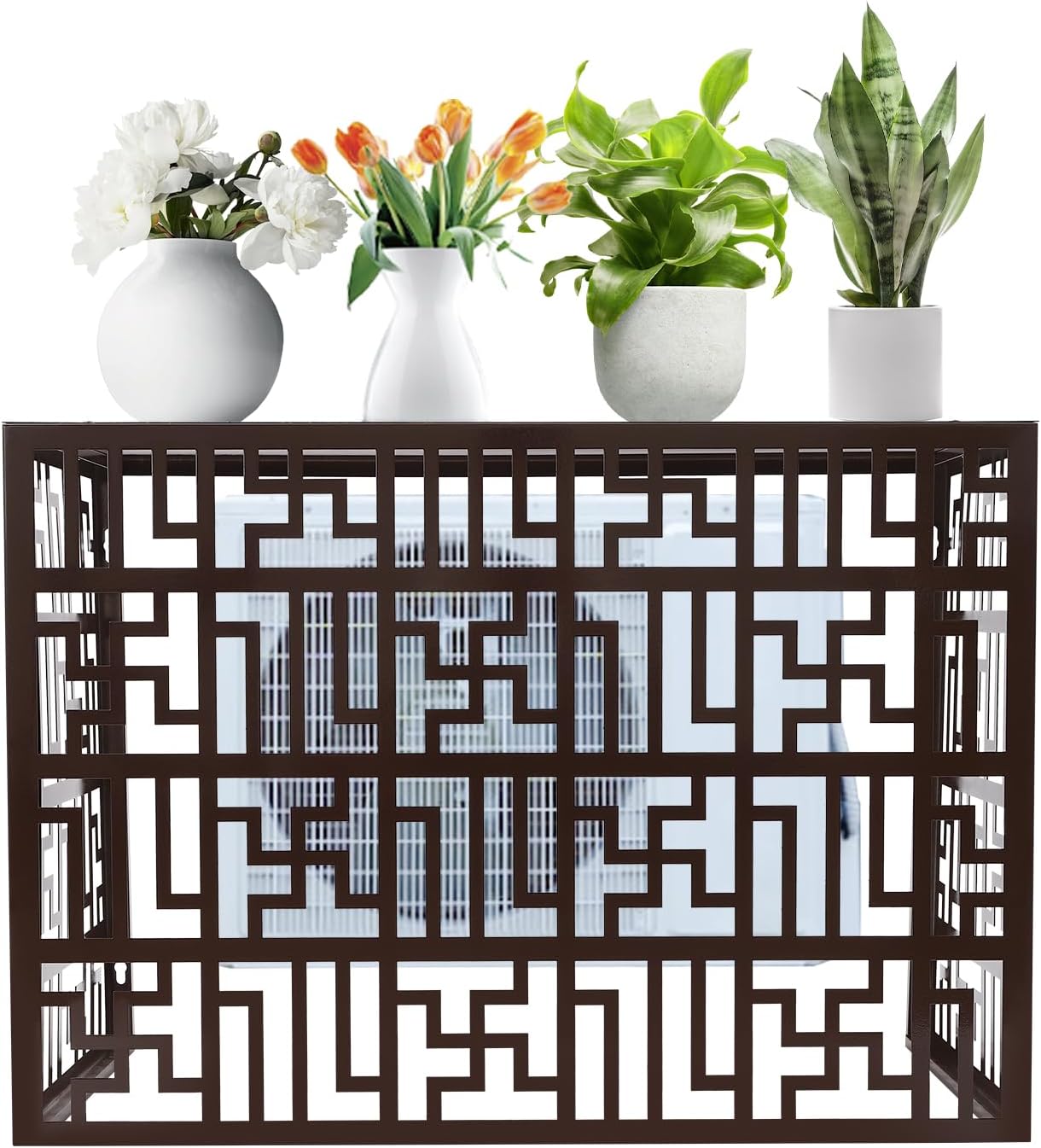 Aluminium AC Privacy Screen for Outdoor Cooling, 4 Panels, 37 Inch Inner Size