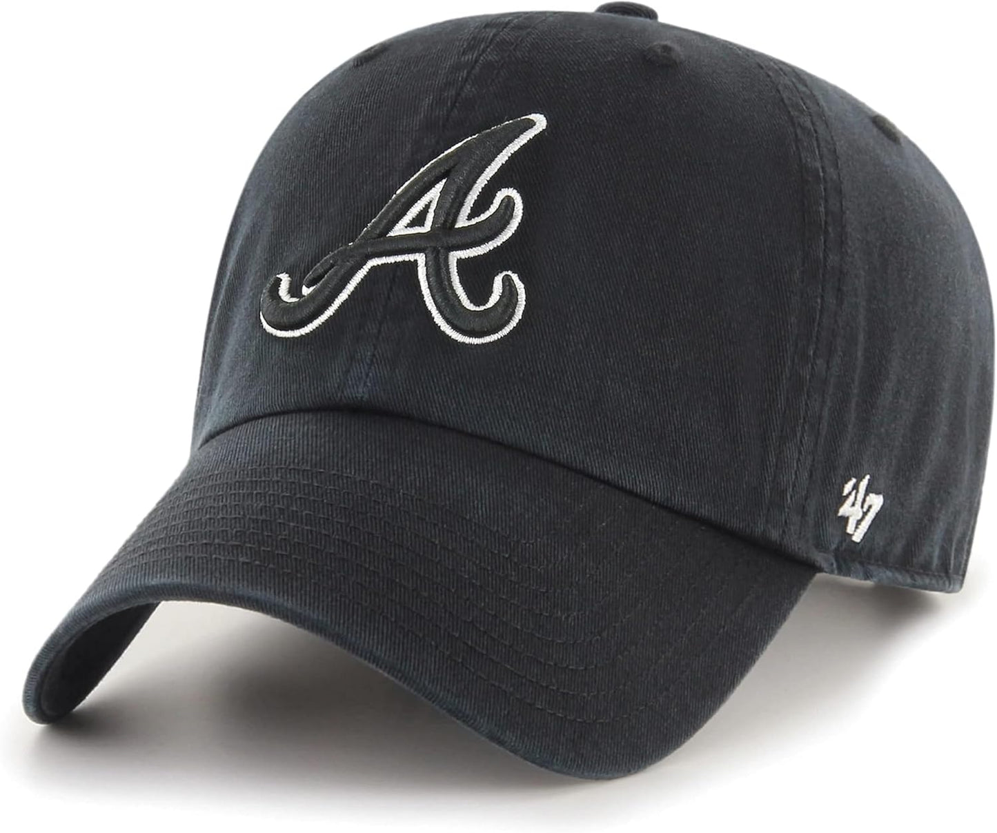 47 Brand MLB Black White Outline Logo Adjustable Cap