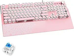 TONIZER Pink Mechanical Gaming Keyboard with White LED Backlit