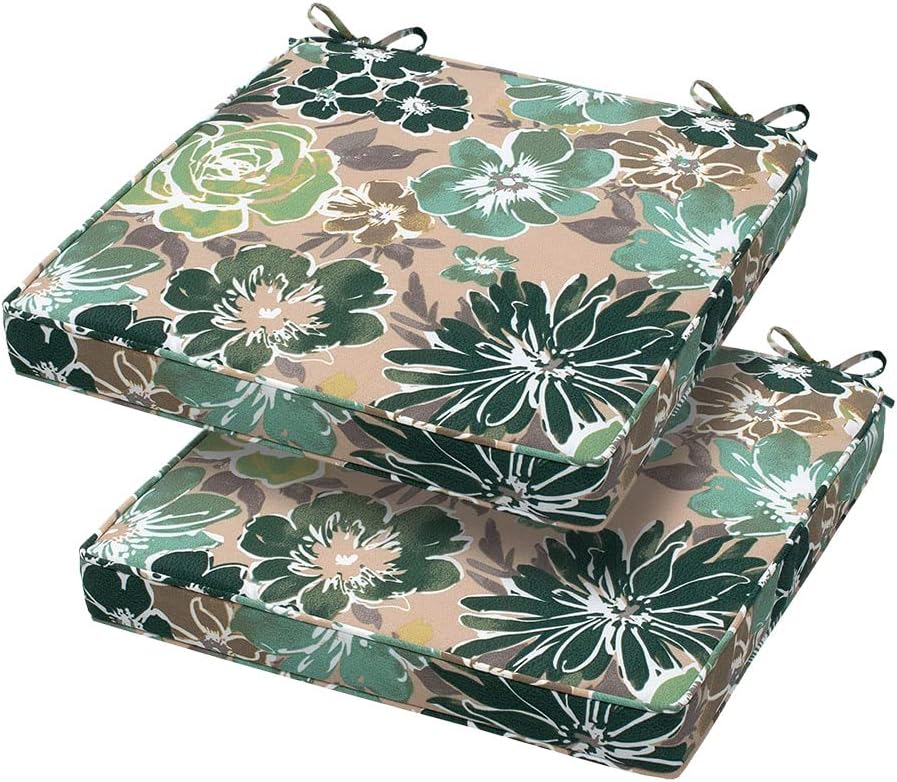 Magpie Fabrics Square Corner Seat Cushion Set for Indoor Outdoor Use