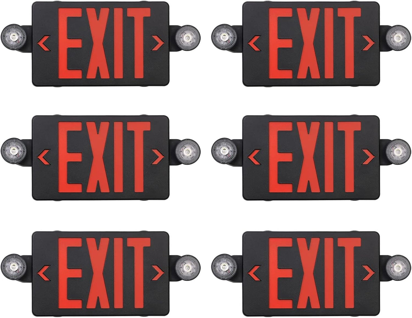 TANLUX Black Exit Sign with Emergency Lights for Businesses