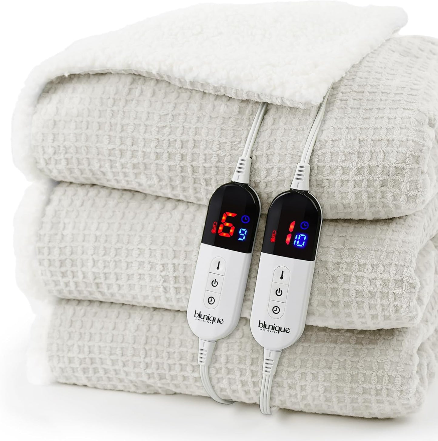 Heated Blanket Electric Blanket Queen Waffle for Cozy Comfort