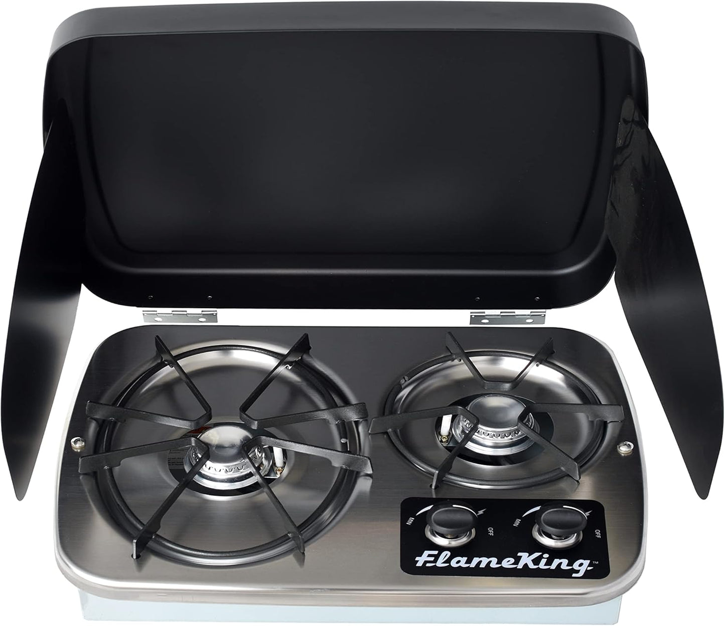 Flame King 2-Burner RV Cooktop Propane Stove for Camping