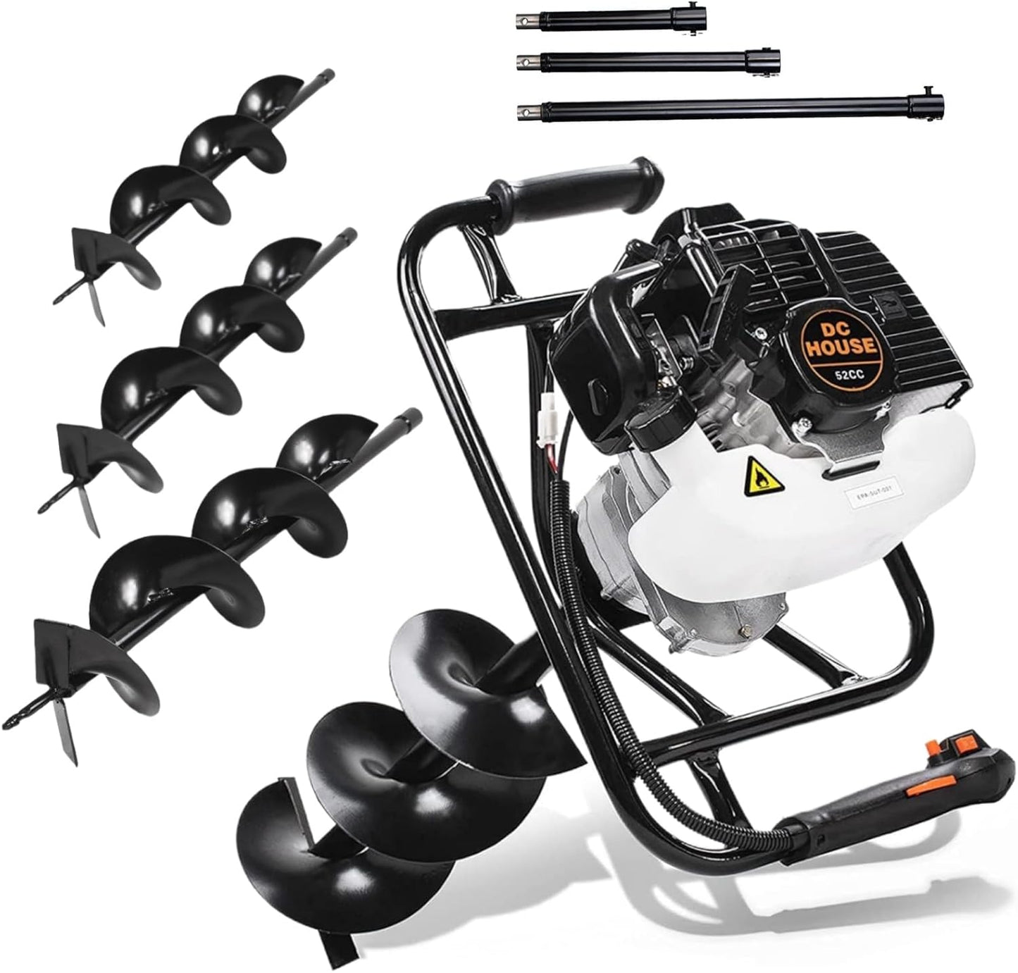 DC HOUSE 52cc Gas Powered Earth Auger for Easy Digging Tasks