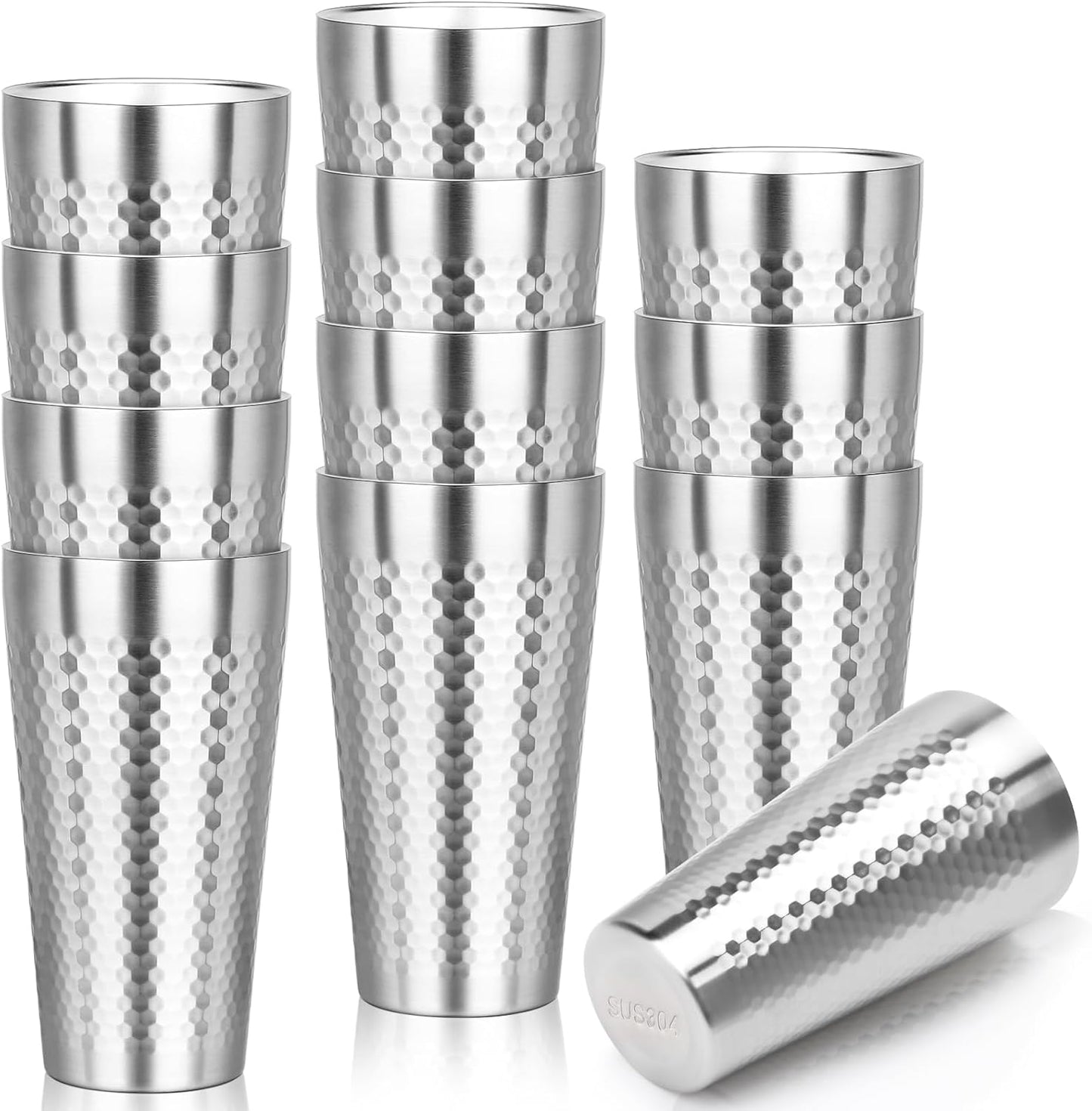 19 oz Insulated Tumbler Set of 12 - Unbreakable Metal Cups