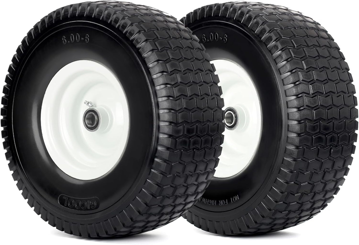15x6.00-6 Flat Free Lawn Mower Tire and Wheel for Easy Use