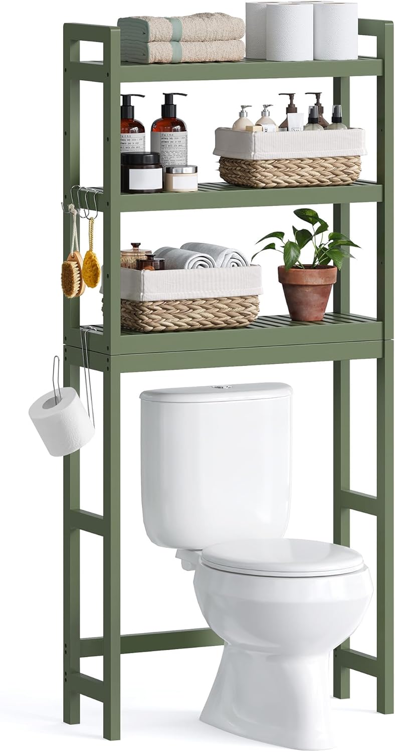 SONGMICS Over The Toilet Storage - 3-Tier Bathroom Organizer