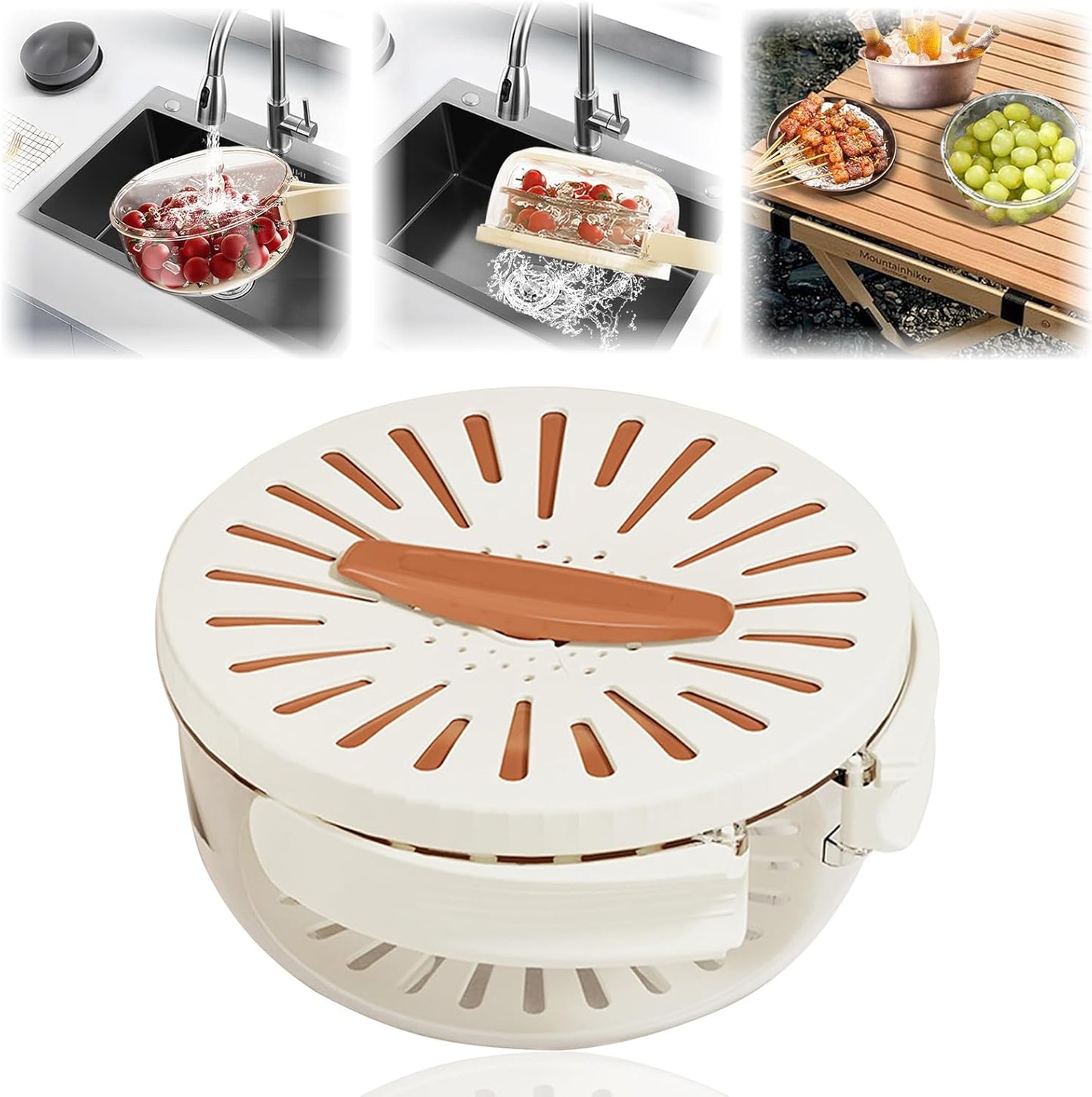 FENGSHOUNIAN 2-in-1 Fruit Drainer: Wash & Drain with Ease!