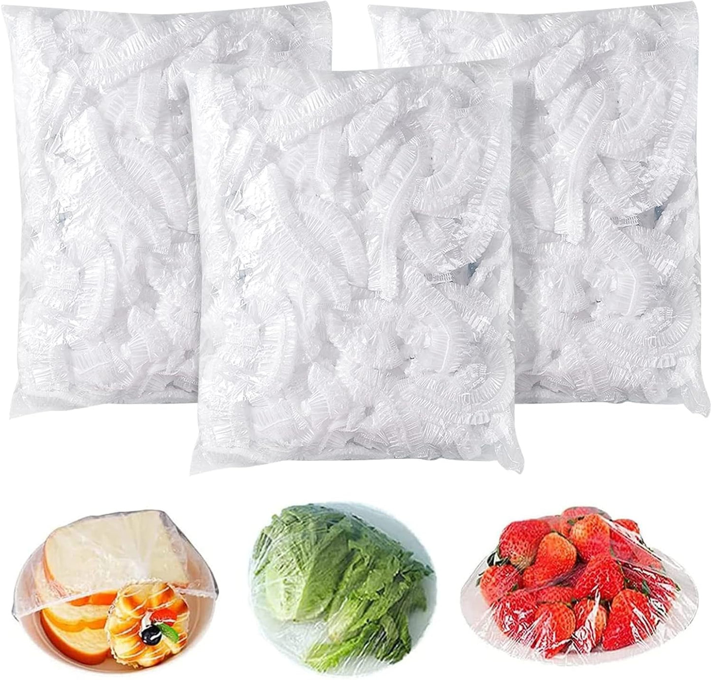 300pcs Reusable Elastic Food Covers - Keep Fresh!