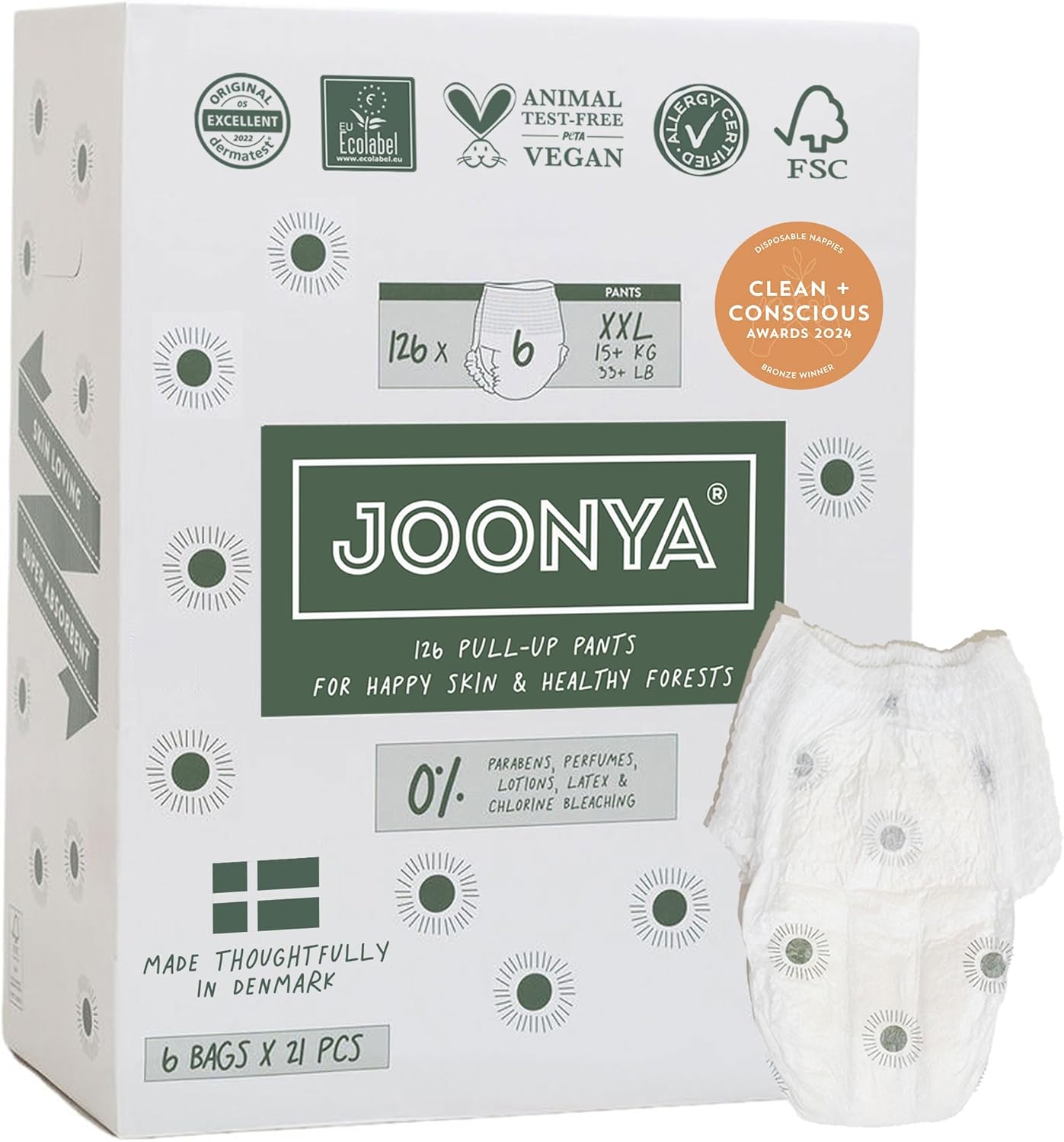 Joonya Pull-Up Pants Baby Diapers Size 6 XXL for Comfort