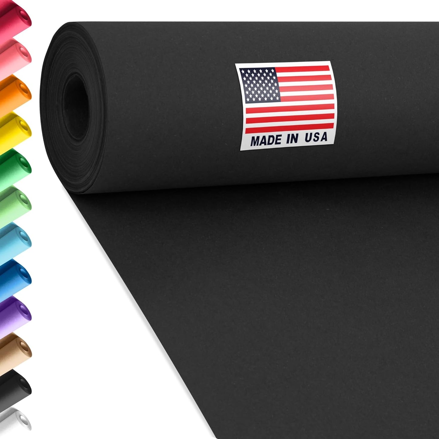 24in x 100ft Black Construction Paper Roll for Art Projects
