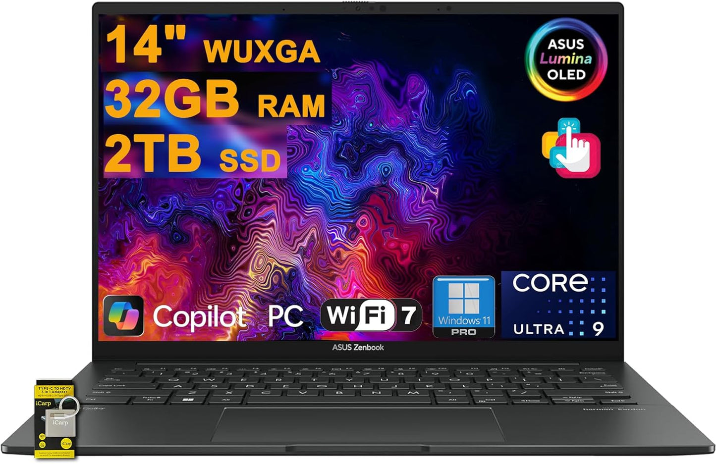 ASUS Zenbook 14 Laptop with 14in OLED Touchscreen and 32GB RAM