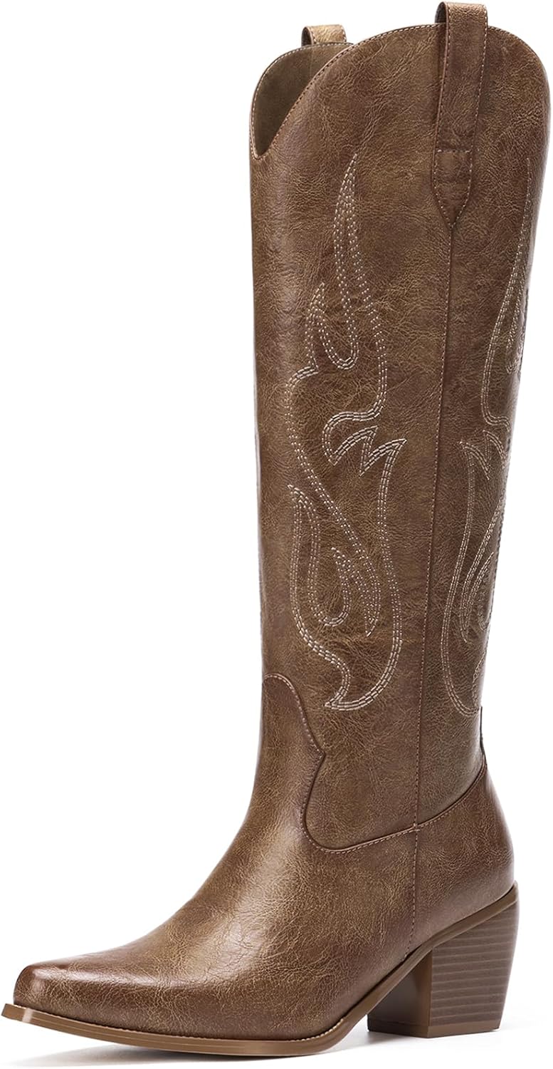 Pasuot Western Cowboy Boots for Women - Stylish Knee High Design
