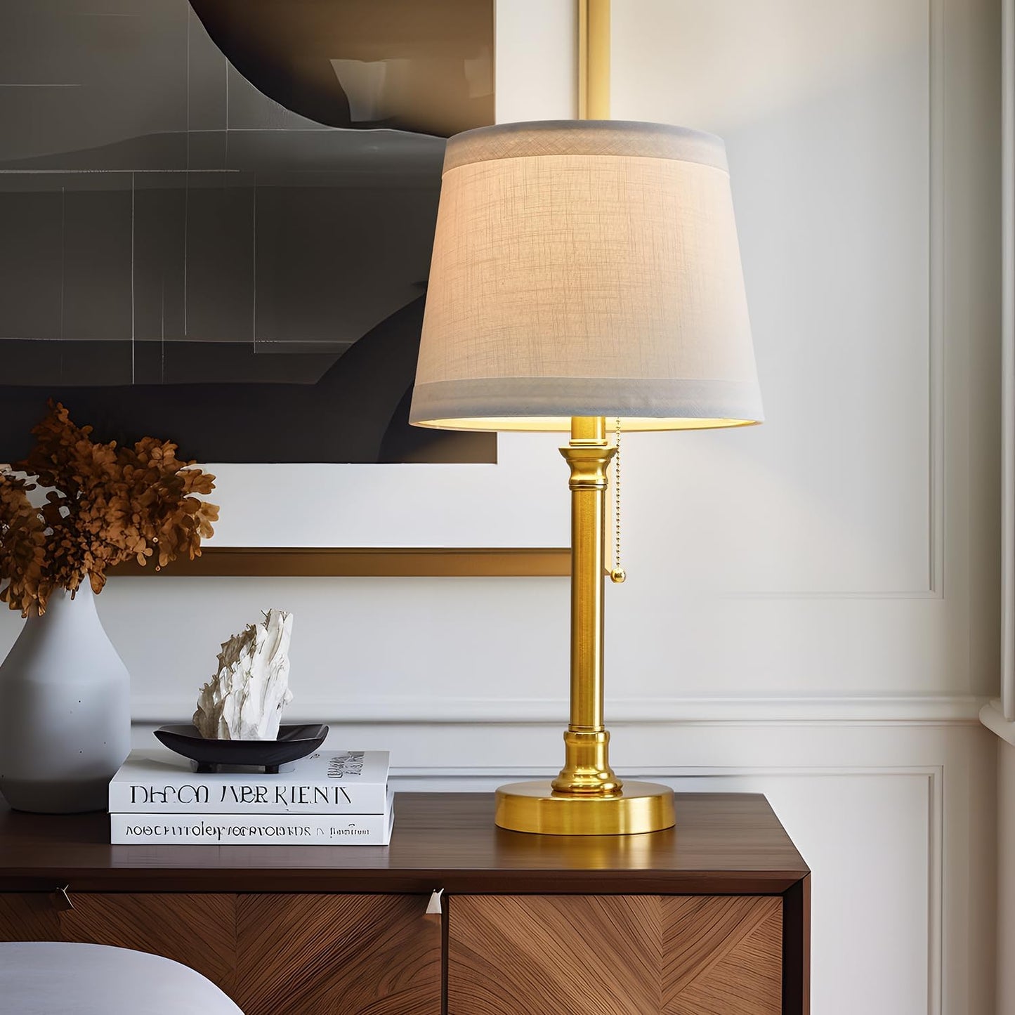 Elegant Gold Brass Table Lamp for Living Room and Bedroom
