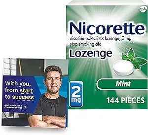 Nicorette 2 mg Mint Flavored Lozenges for Smoking Cessation Aid