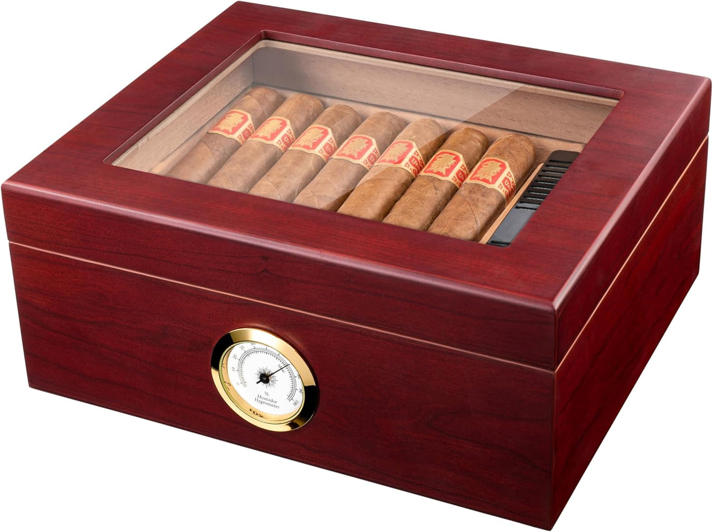 Premium Cigar Humidor for 25-50 Cigars - Elegant Design