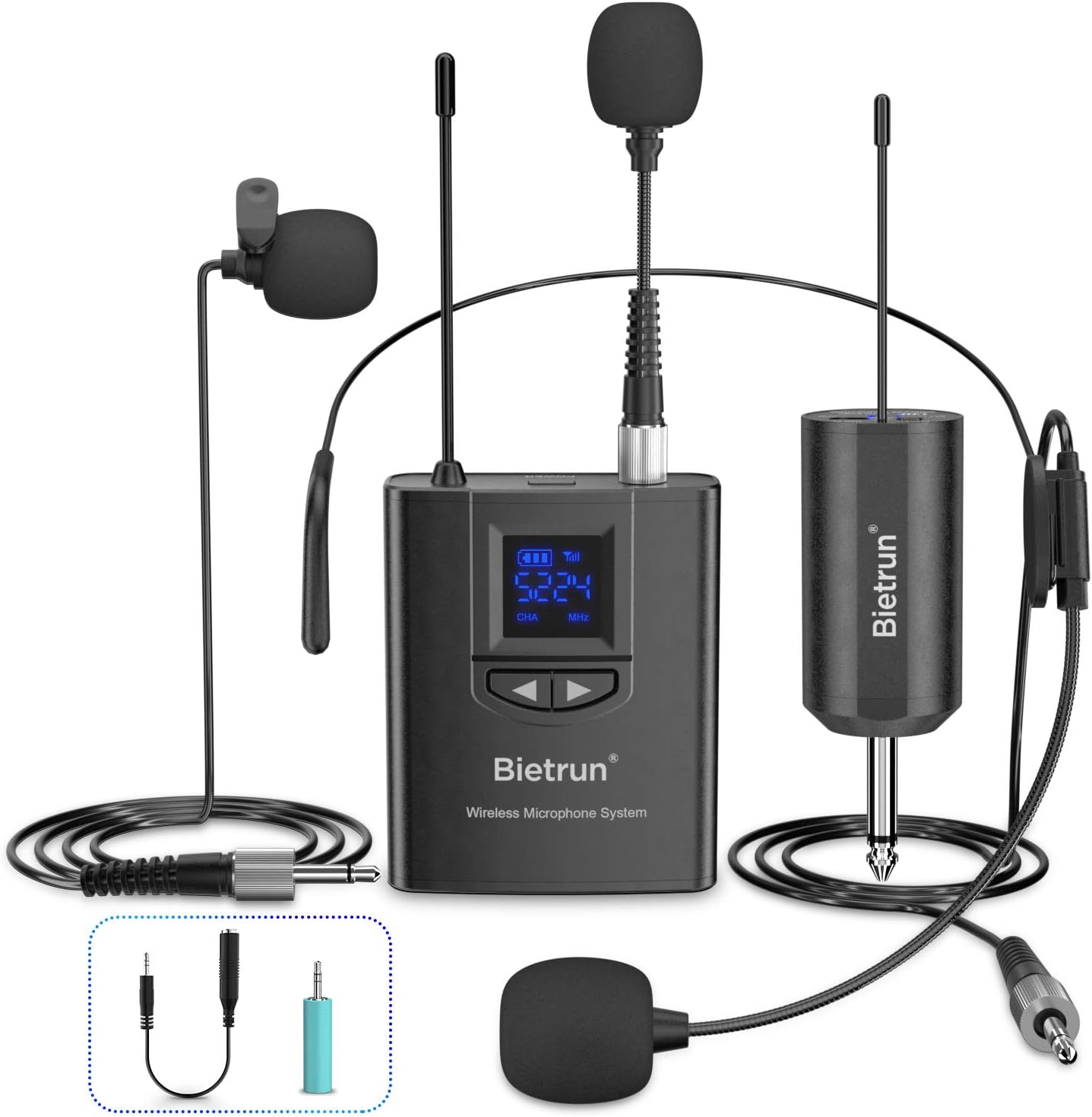 Bietrun UHF Wireless Lavalier Microphone System for All Needs