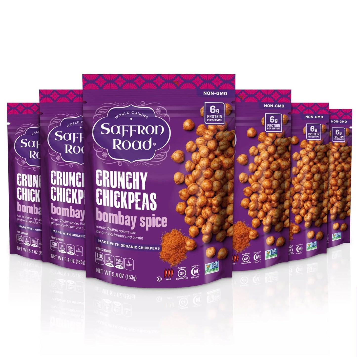 Saffron Road Crunchy Bombay Spice Chickpeas - High Protein Snack