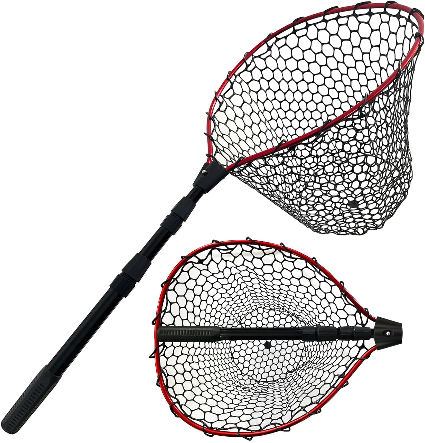 SEASPRO Telescoping Fishing Net - Lightweight & Durable for Freshwater/Saltwater - Non-Slip Grip - Blue/Red