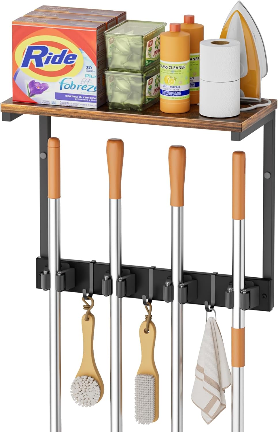 Broom Holder Wall Mount Organizer for Efficient Home Storage