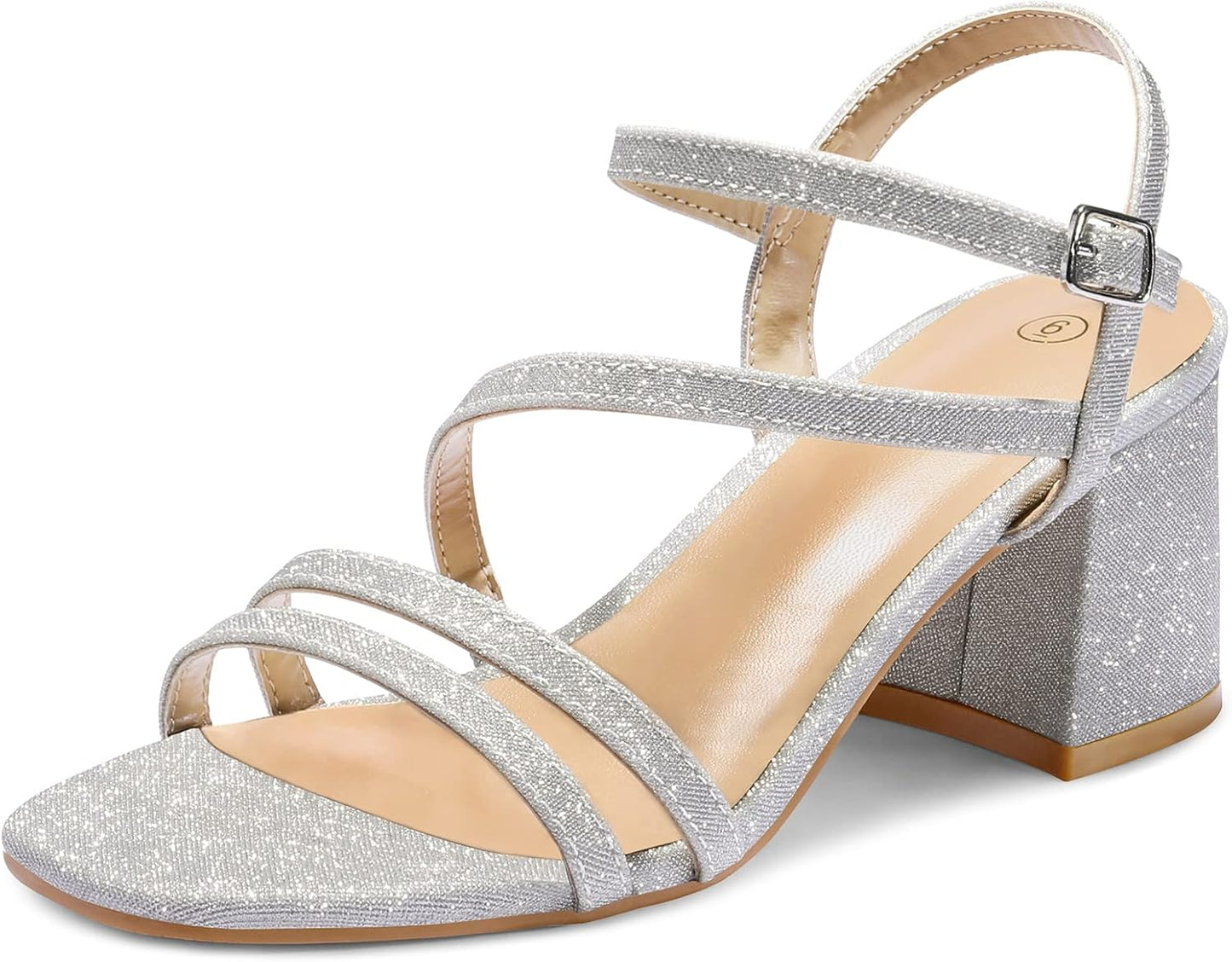 mysoft Women's Strappy Low Chunky Block Heel Sandals for Comfort