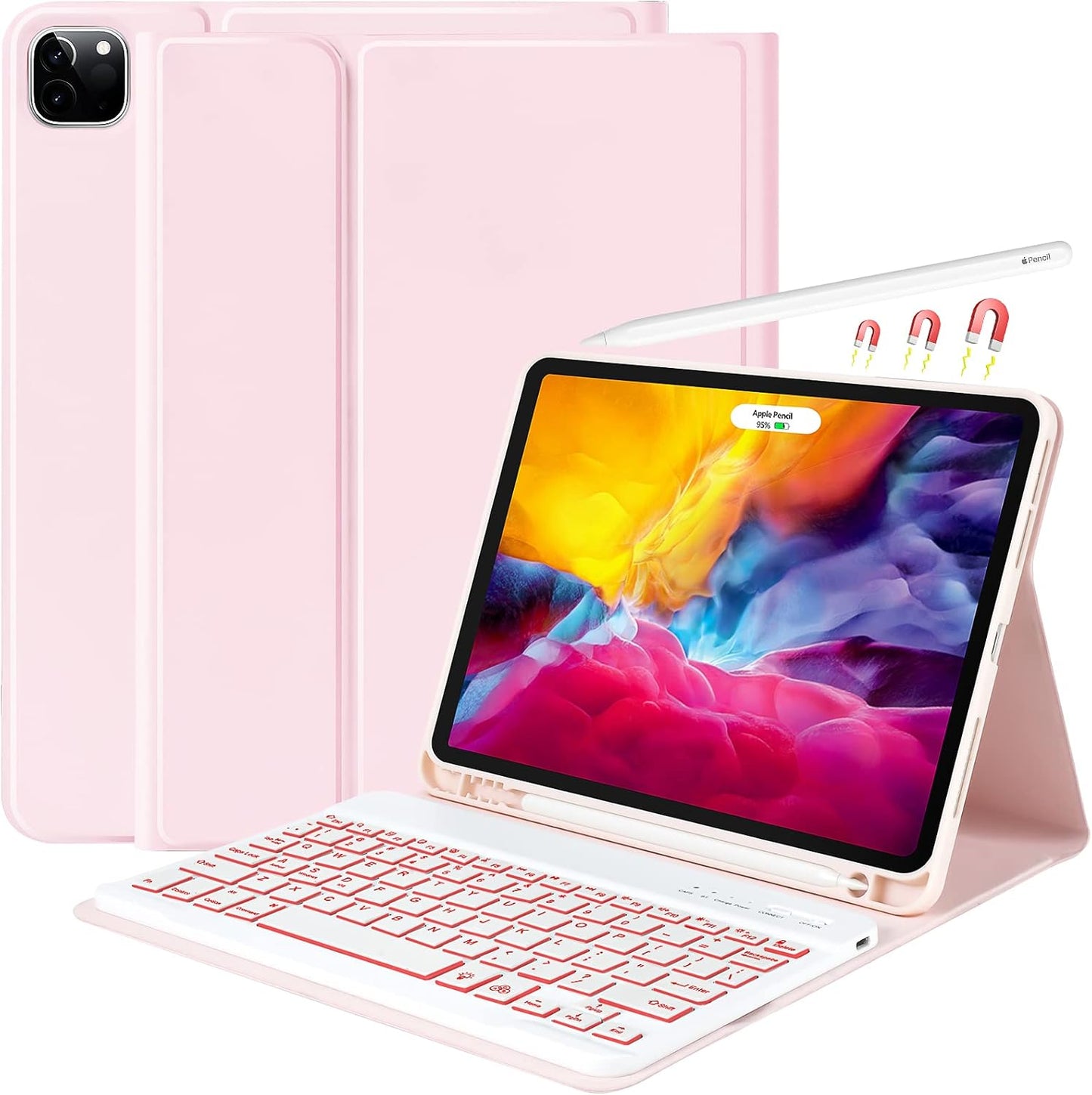 Keyboard Case for iPad Air 11 Inch with Wireless Detachable Keyboard