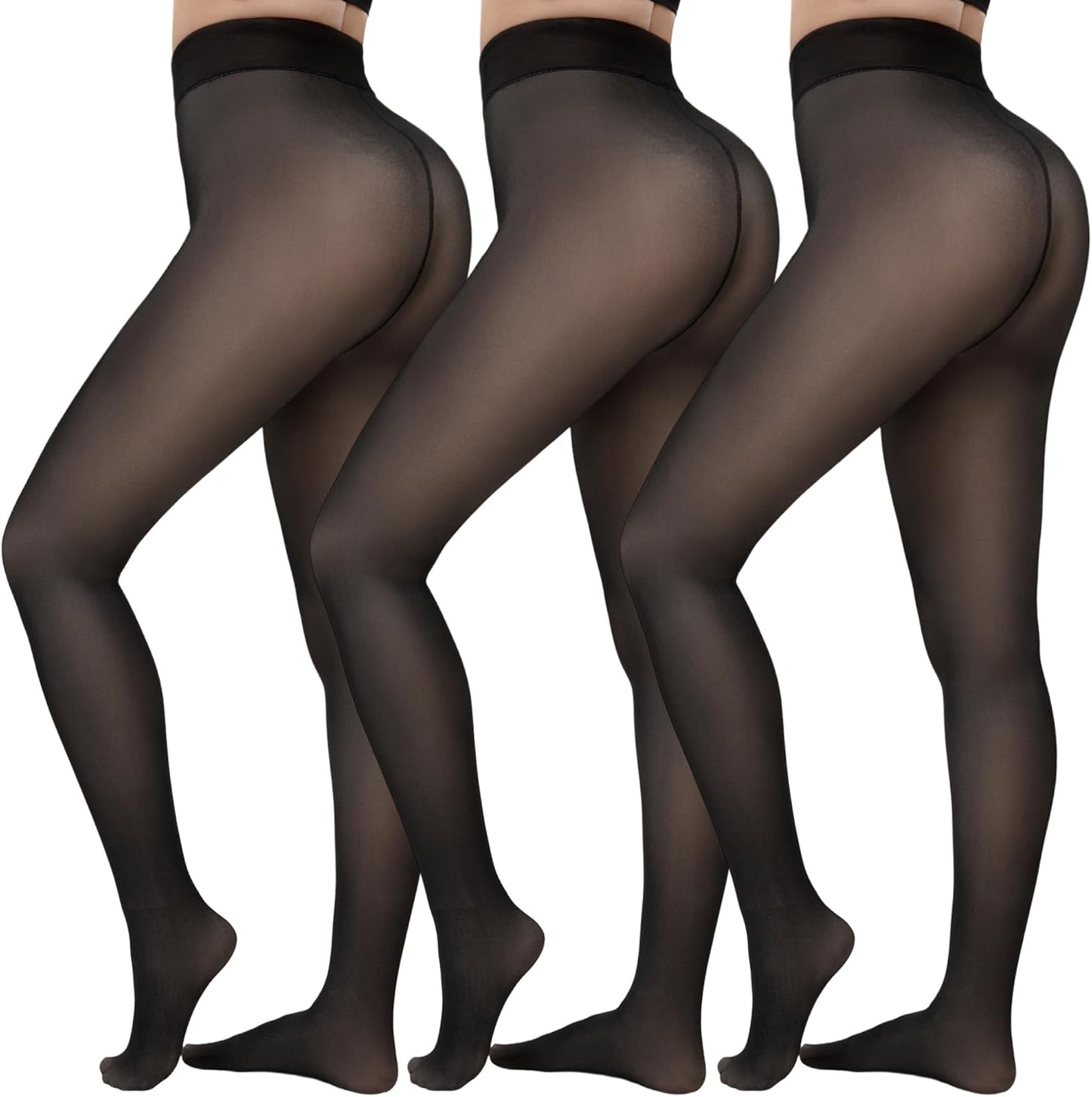 Fleece Lined Tights for Women - Warm Thermal Leggings Set