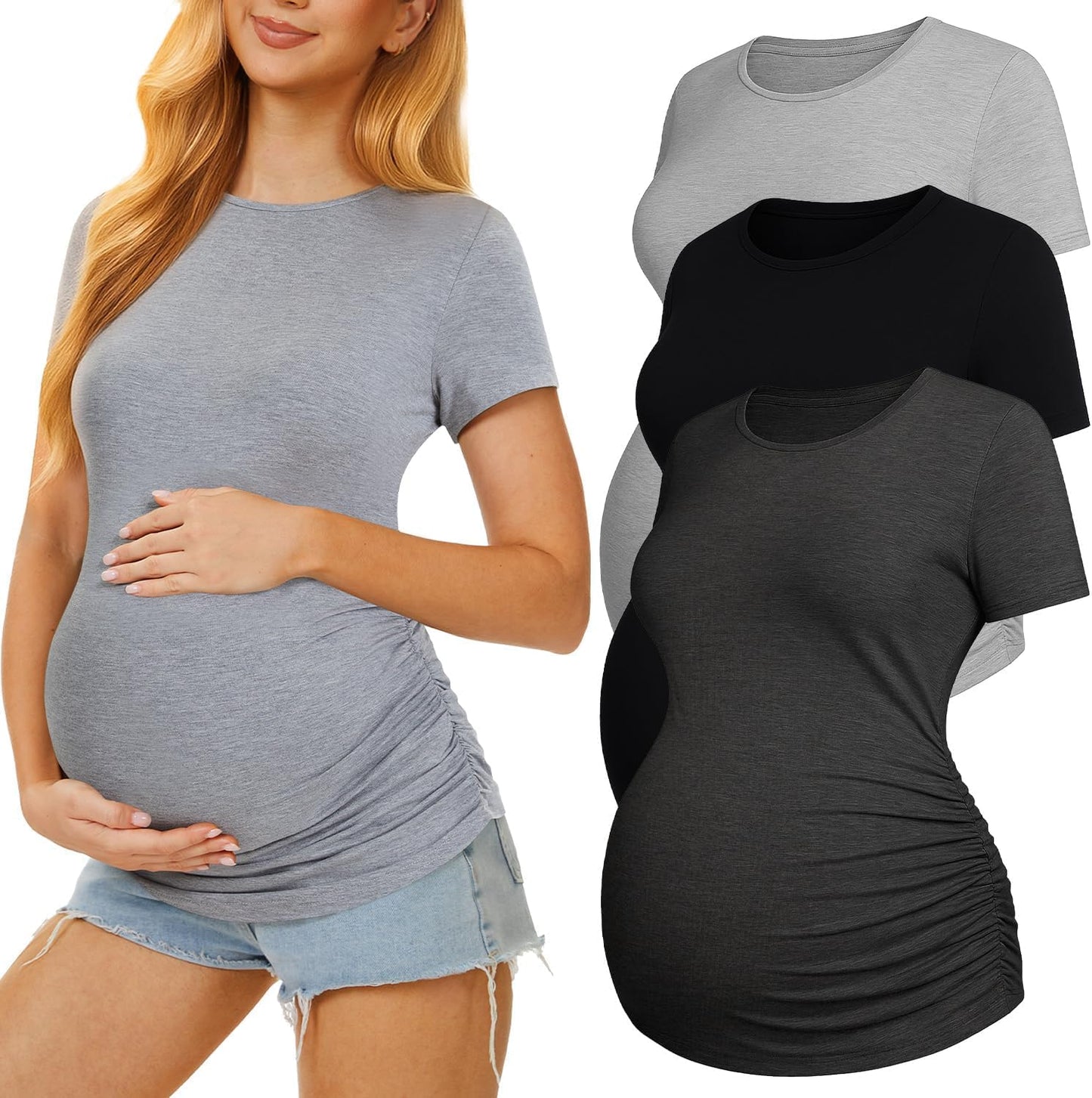 3 Pack Womens Maternity Shirts for Comfort and Style