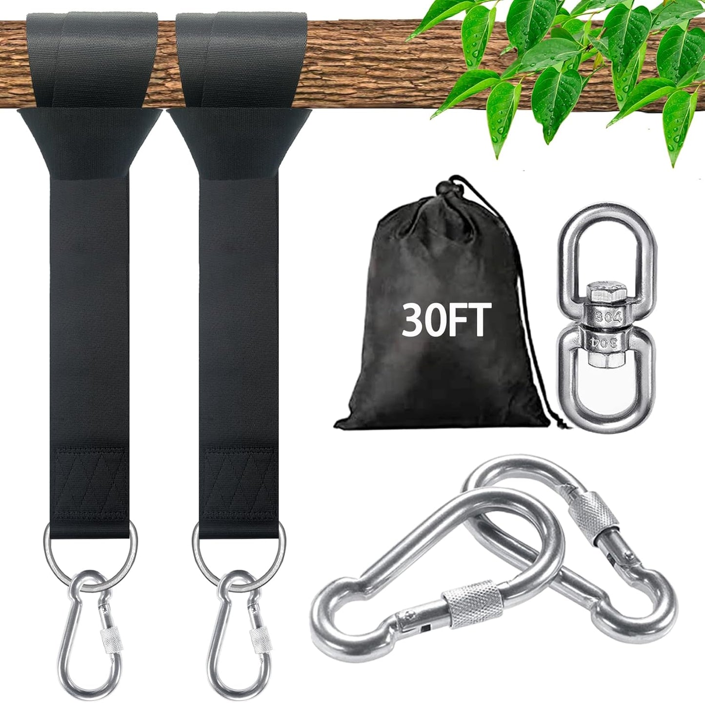 Tree Swing Straps Hanging Kit - Durable 30FT Adjustable Straps