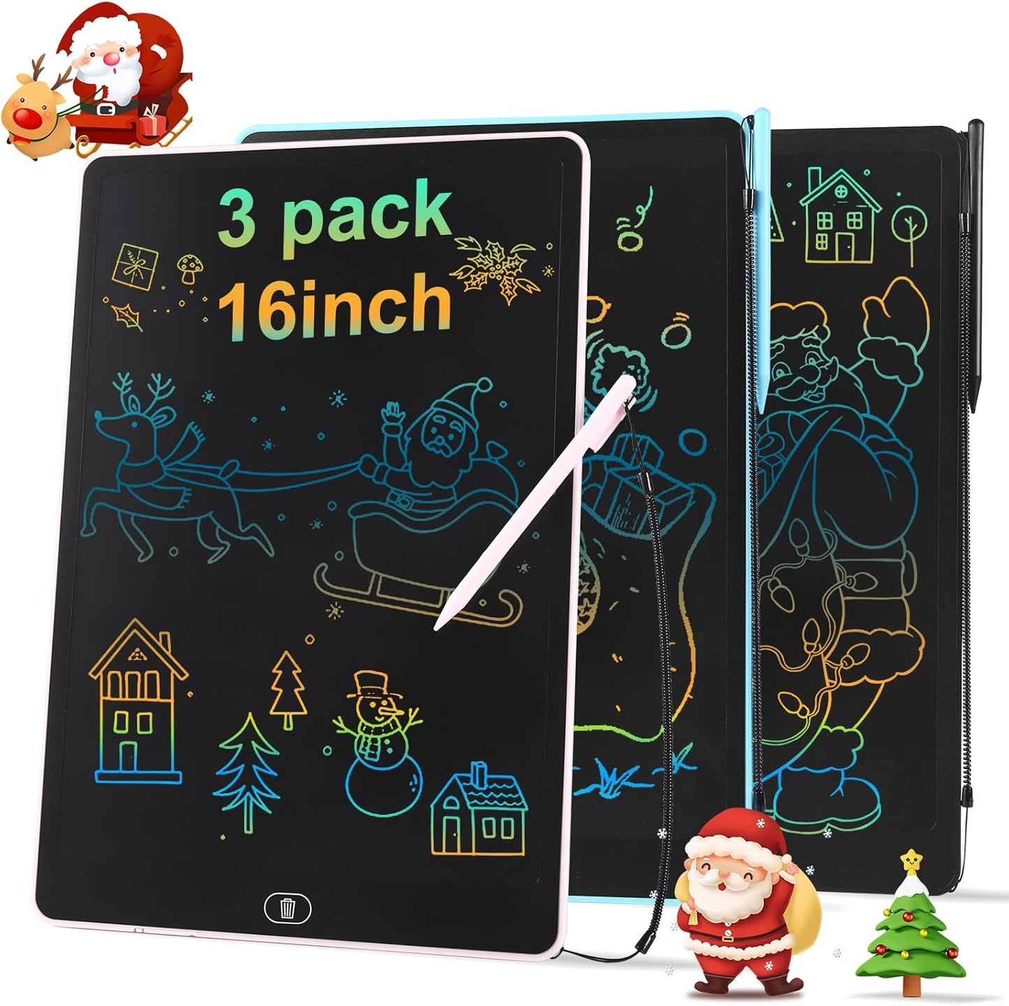 16 Inch LCD Writing Tablet for Kids - 3 Pack Doodle Board