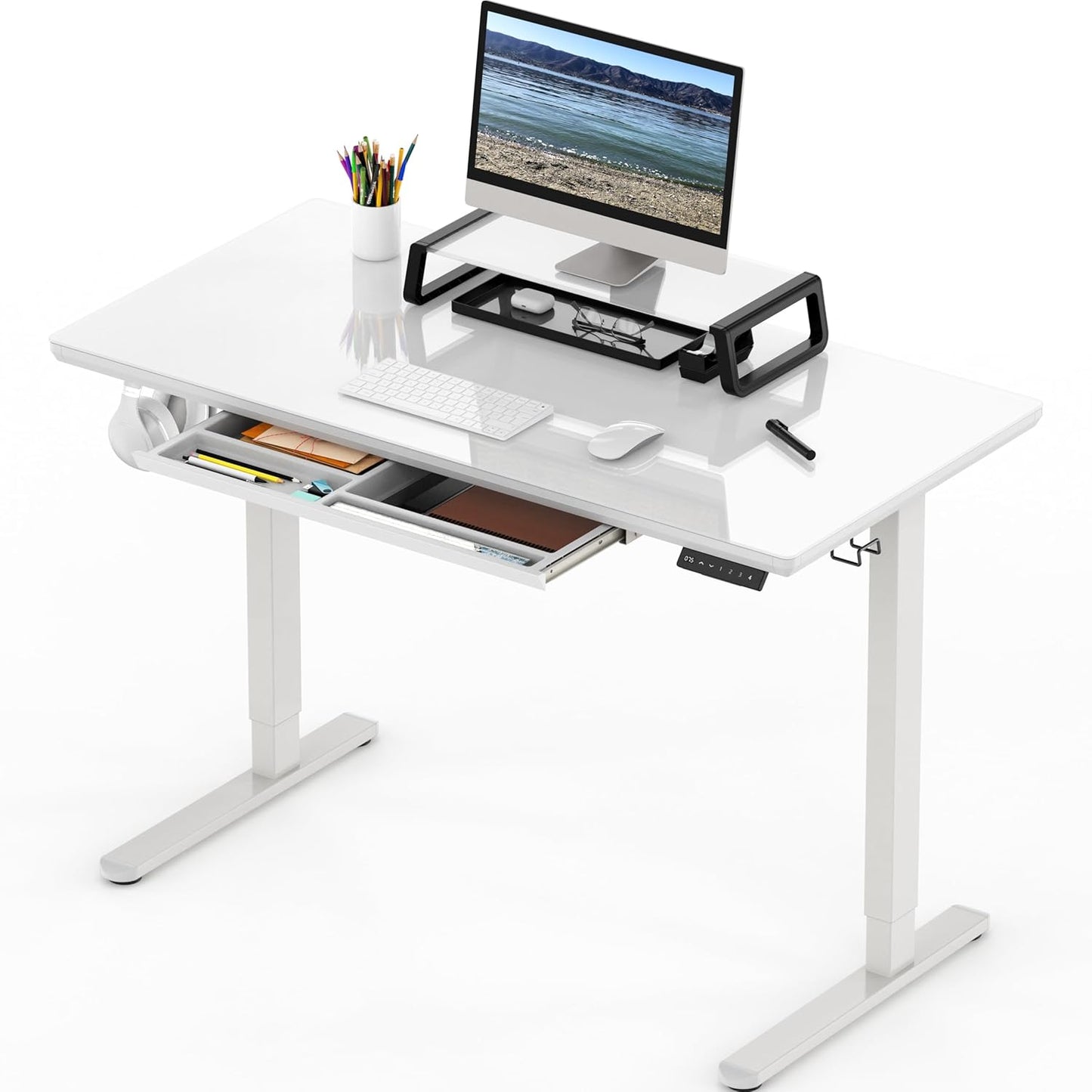 47-Inch Electric Height Adjustable Desk - White